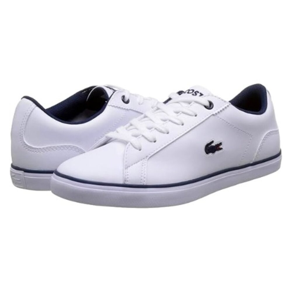 Lacoste Lerond BL 2 Kids Sneakers shoes White/Navy Synthetic 3 US Child
